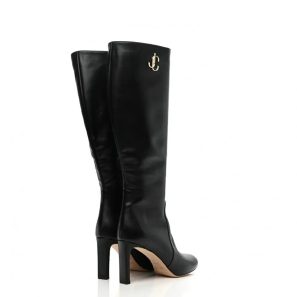 Jimmy Choo Shiny calfskin Mahesa 85 Knee high boots size‎ 38.5